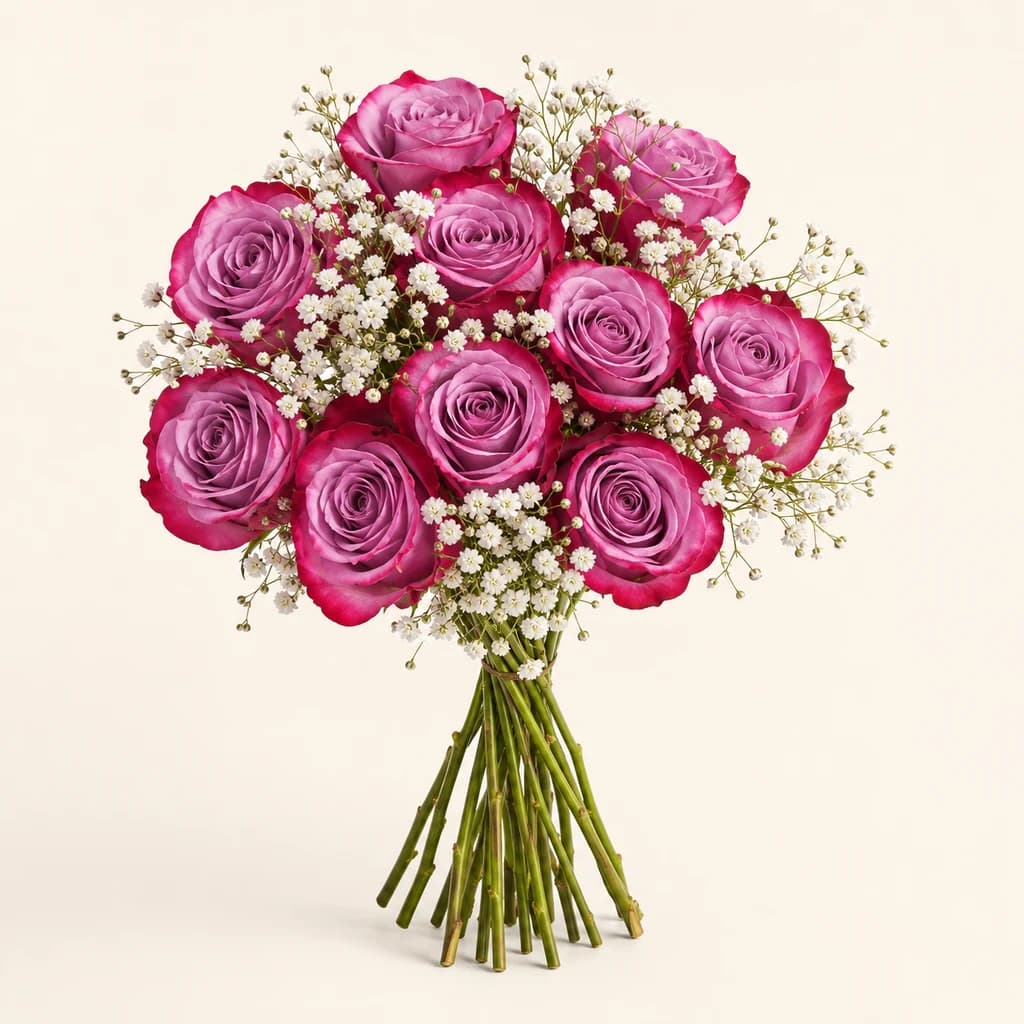 Ramo de 14 rosas lavanda