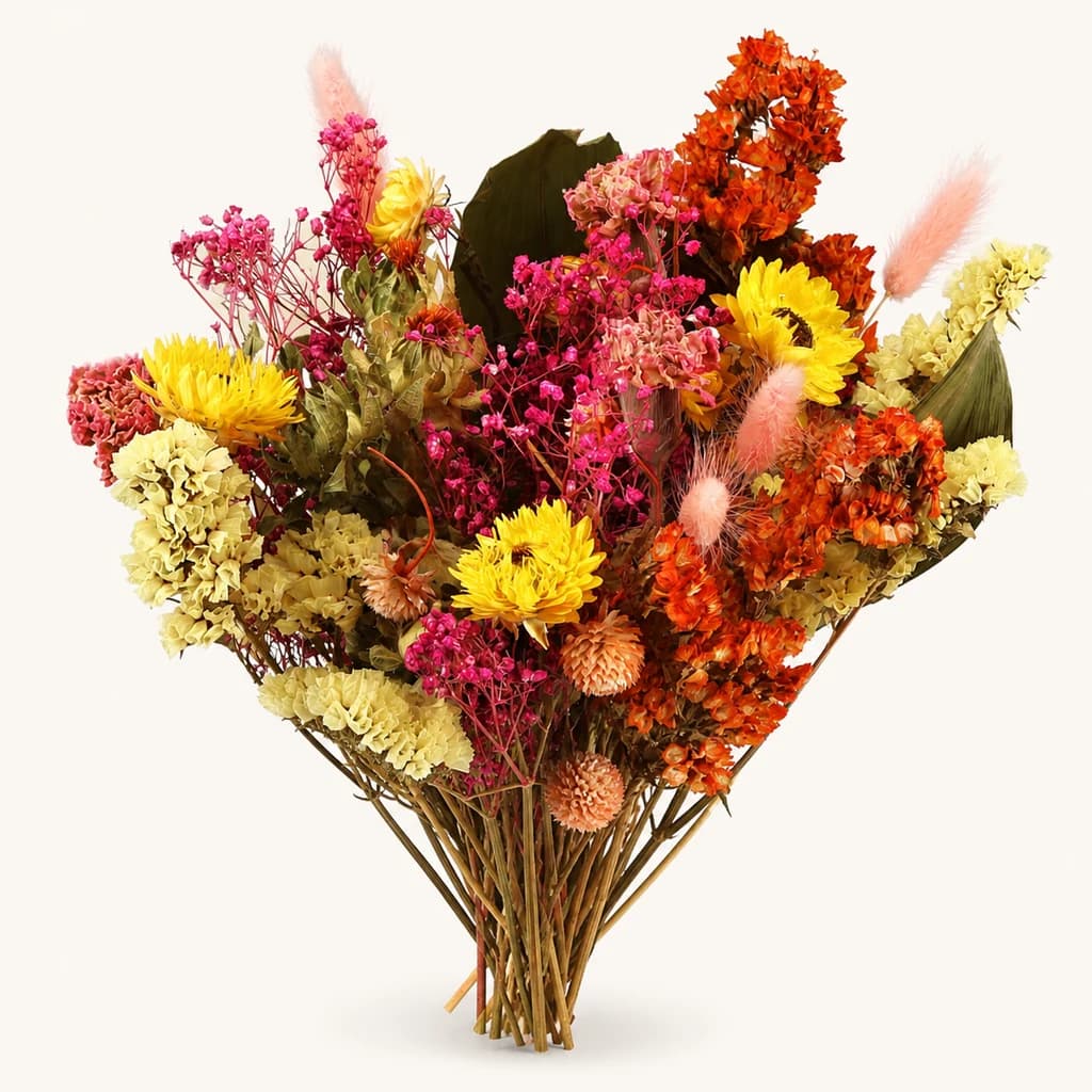 Ramo de Flores Secas Multicolor Neón 50 cm