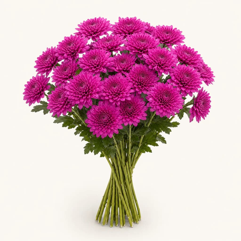 Crisantem uniflora Lamira porpra, lot de 20 tiges (Chrysanthemum)