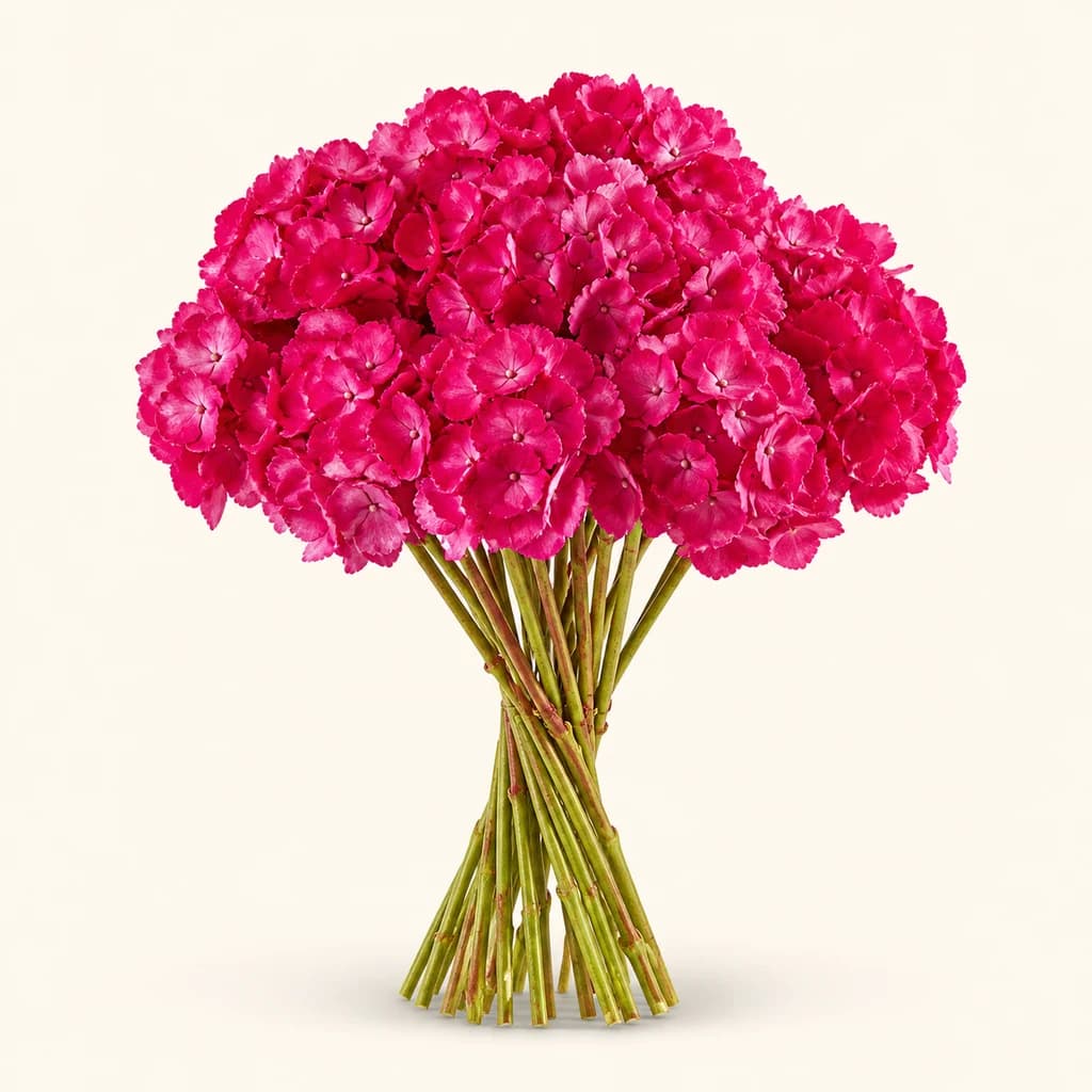 Bouquet de 15 hortensias Hydrangea Pintado Crimson fuchsia