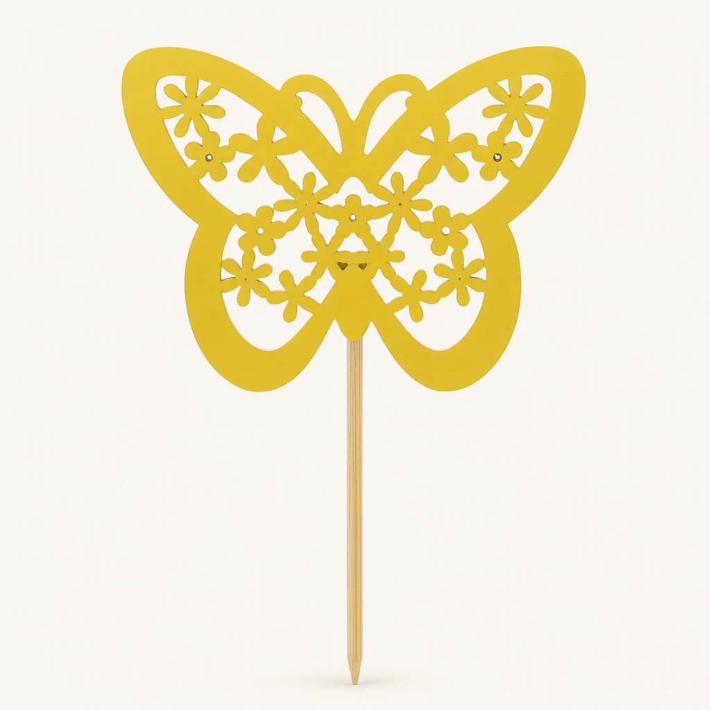 Pick decorativo bolboreta de madeira Stacey