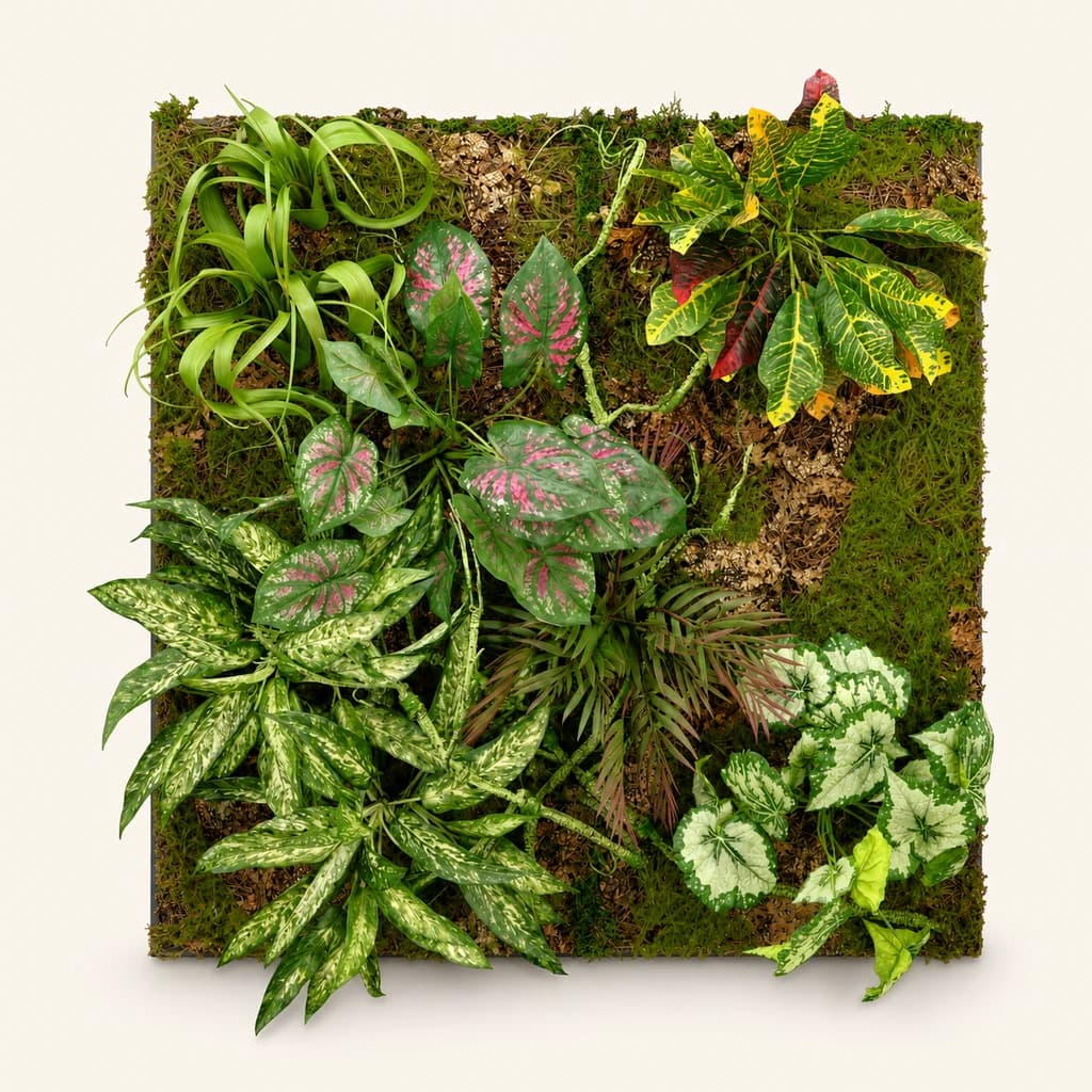 Xardín vertical artificial Amazonia de 100 x 100 cm