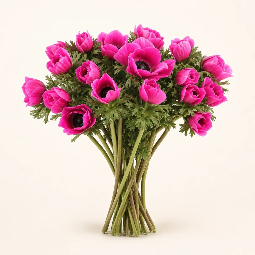 Anémona Mistral fucsia, lote de 10 tallos (Anemone)