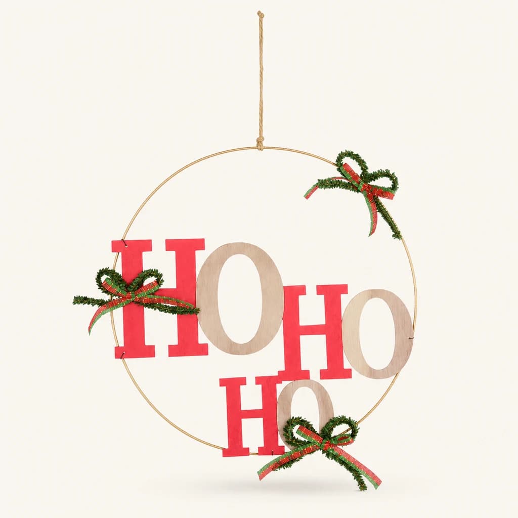 Pendurante Aro HoHoHo de Metal, lote de 3 unidades