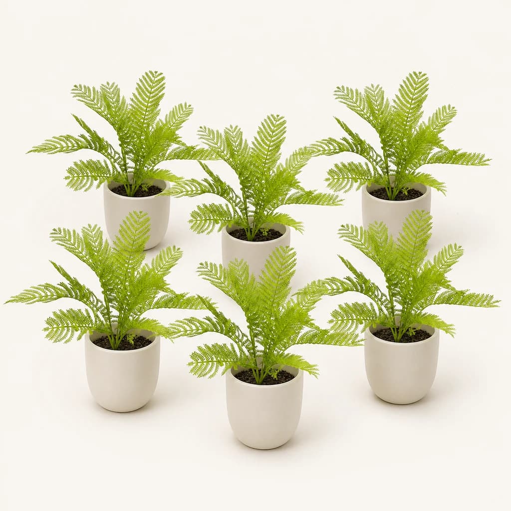 Palmier Fougère Artificiel, lot de 6 plantes