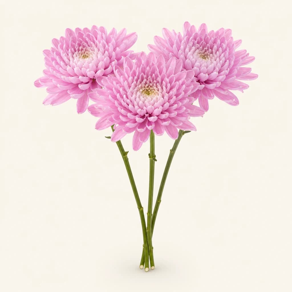 Crisântemo uniflora Aljonka rosa, lote de 20 caules (Chrysanthemum)