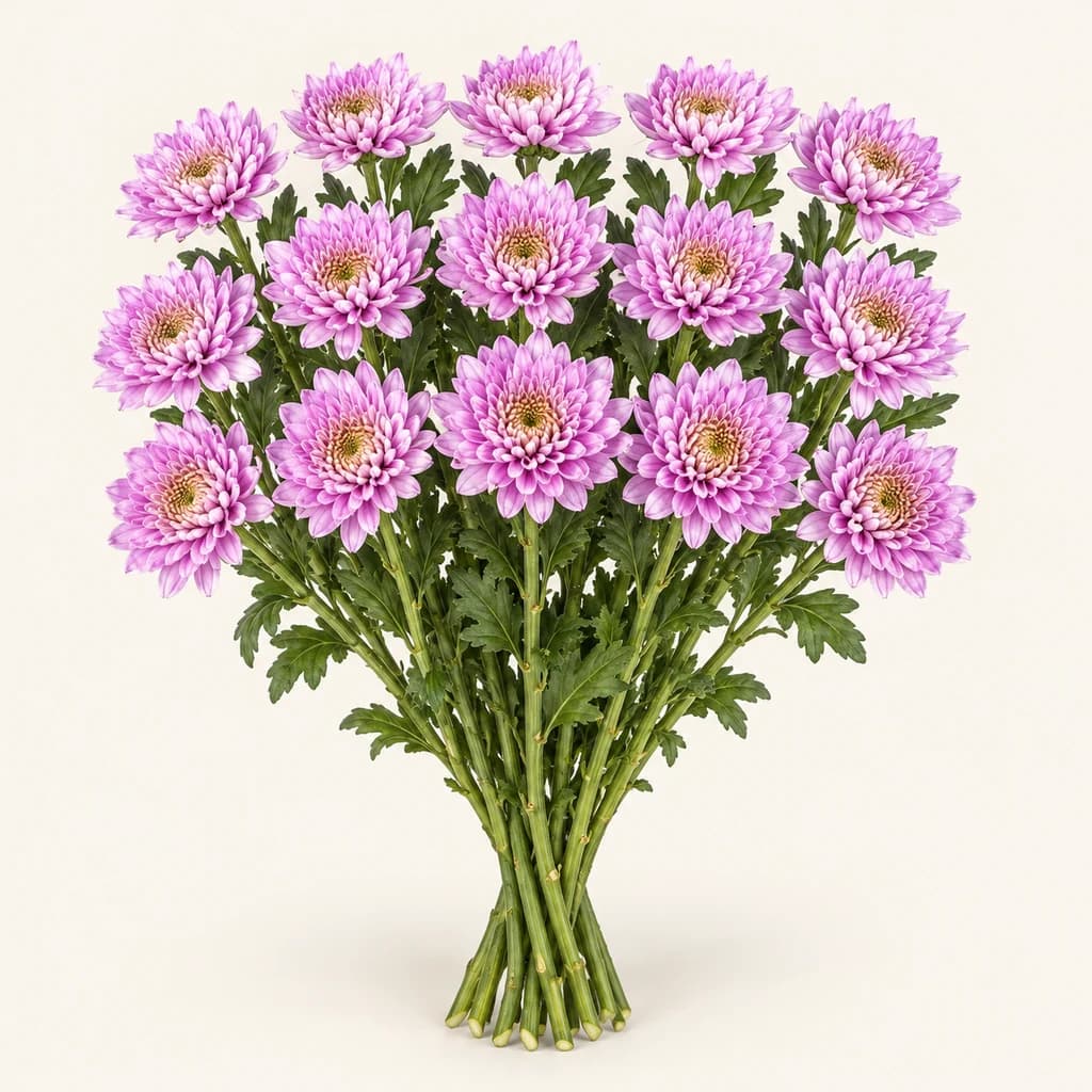 Krisantemo Kami arrosa, 20 zurtoineko lotea (Chrysanthemum)