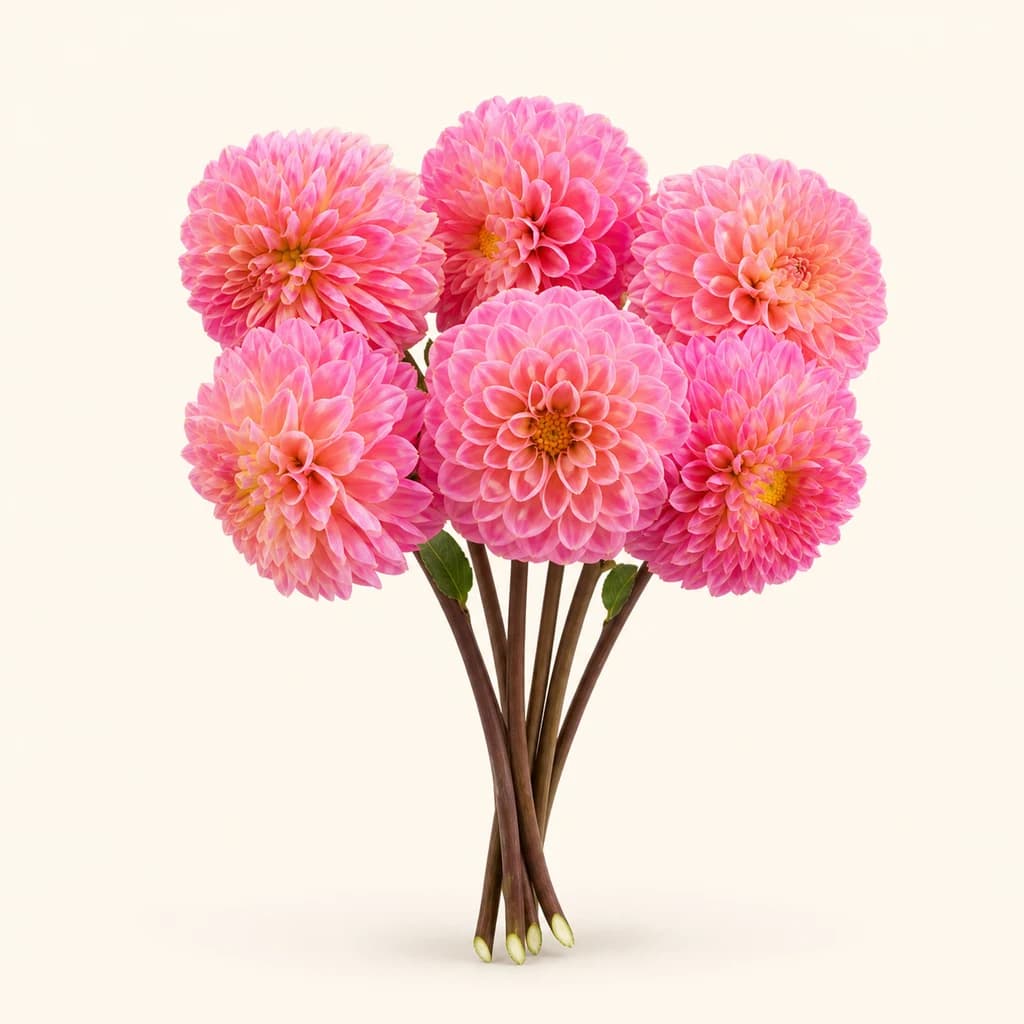 Bouquet de dahlia Doris Duke rose