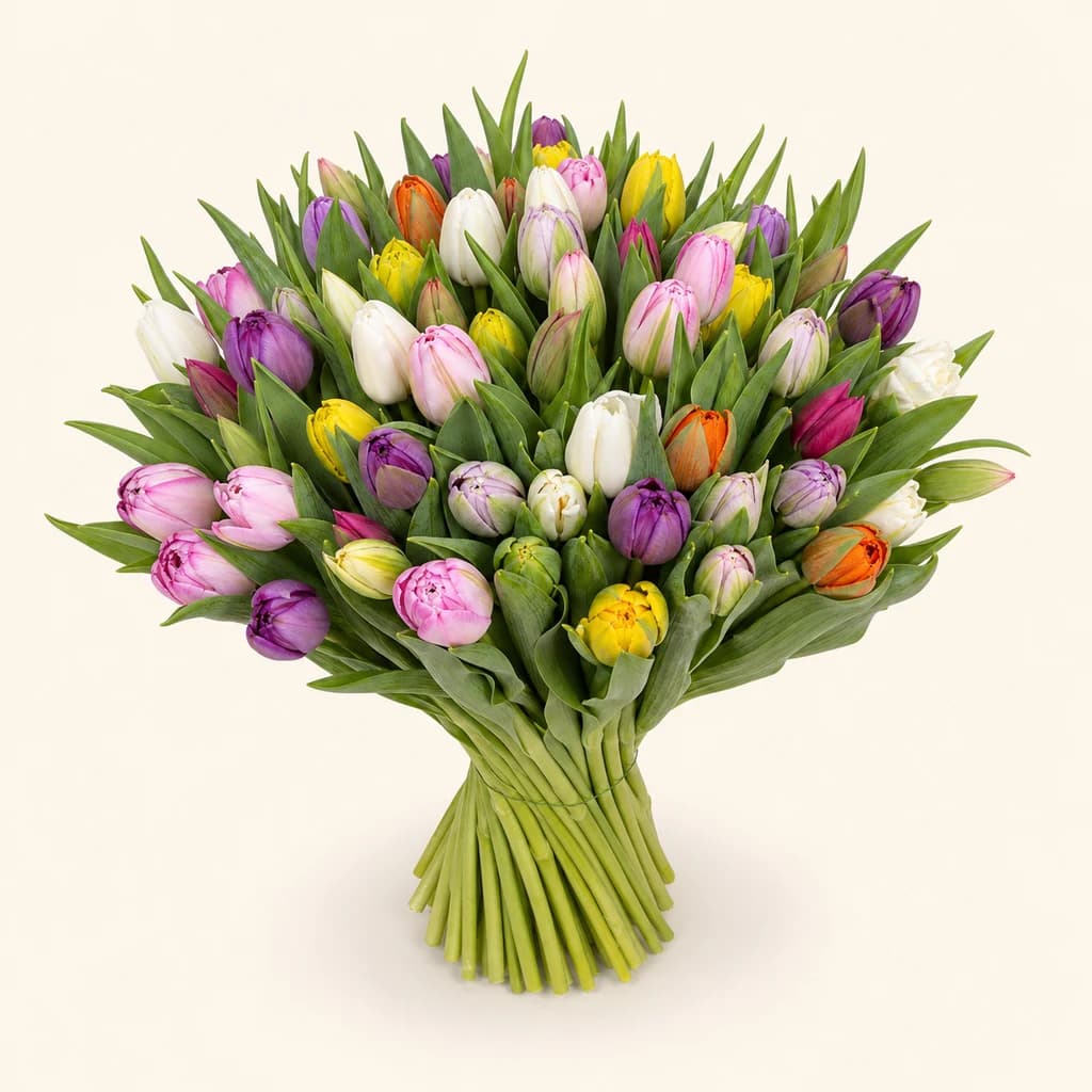 Tulipes fraîches variées (50 tiges, Tulipa)