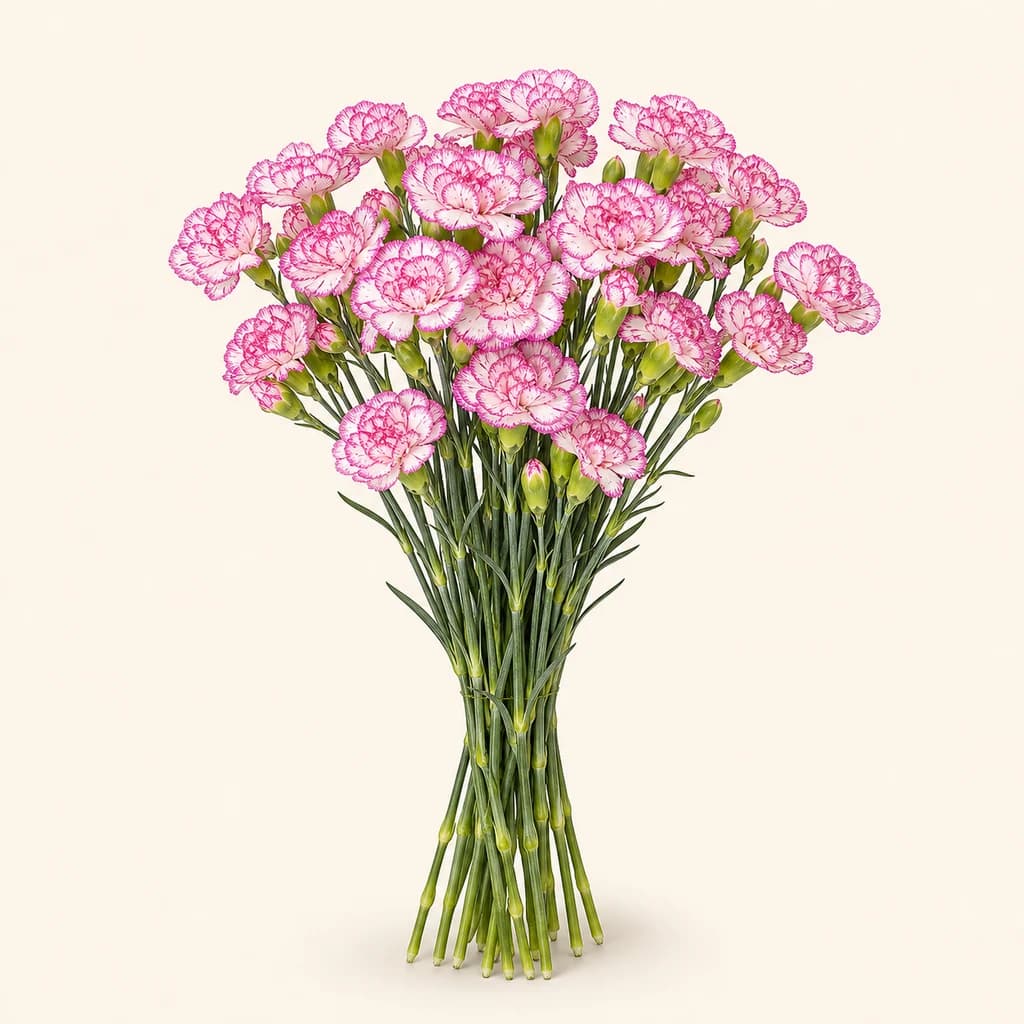Œillet mini Sarisha fuchsia, lot de 20 tiges (Dianthus caryophyllus)