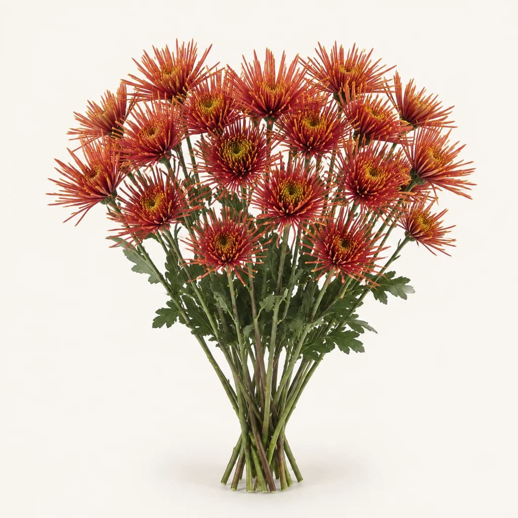 Chrysanthème uniflore Chispa bronze, lot de 20 tiges de 70 cm (Chrysanthemum)