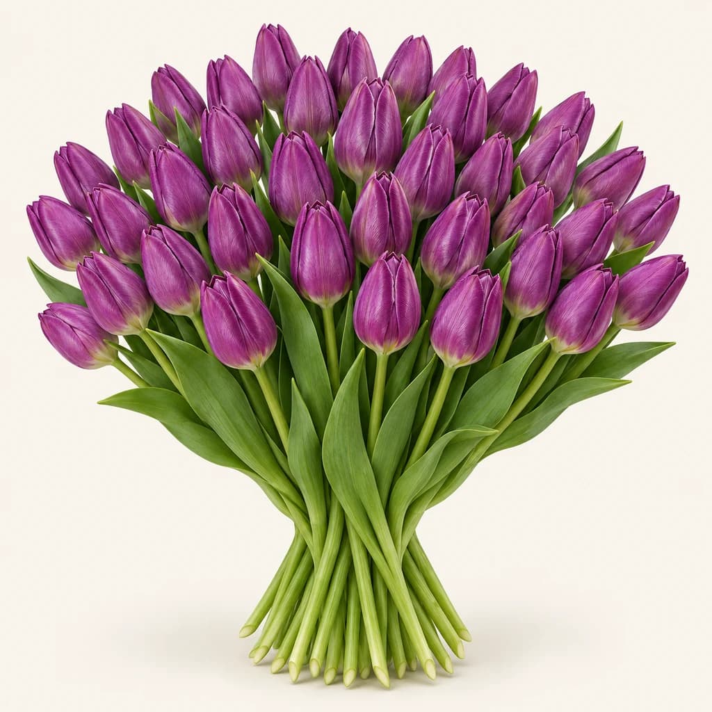 Caixa de 50 Tulipas Púrpura Purple Prince