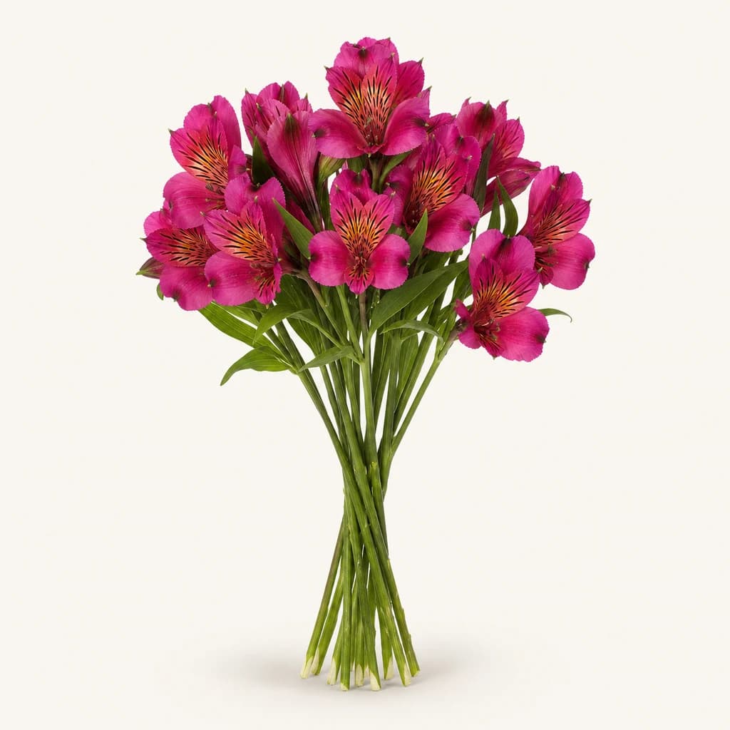 Ram de 10 alstroemèries Napoli violetes (lliri dels Inques, Alstroemeria)
