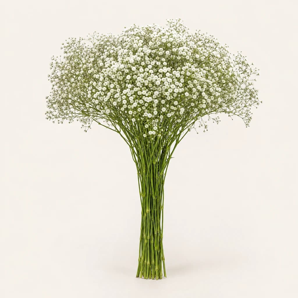 Ramo de 25 tallos de paniculata White Force blanca de 75 cm (Gypsophila paniculata)