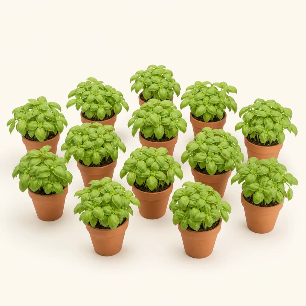 Basilic Pesto (Ocimum basilicum) en pot, 25 et 30 cm