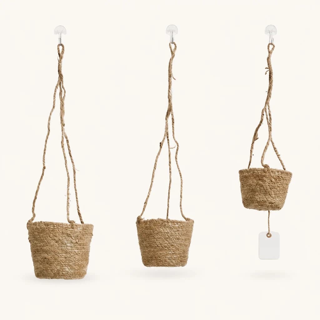 Lot de 3 paniers suspendus à anse 10/12 cm