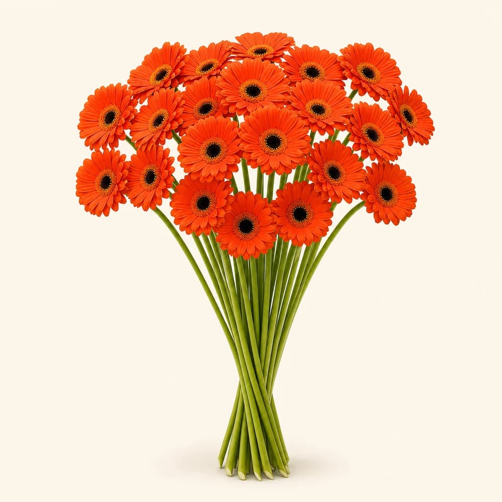 Bouquet de 20 Gerberas Nano Piccolini Palmaria Orange