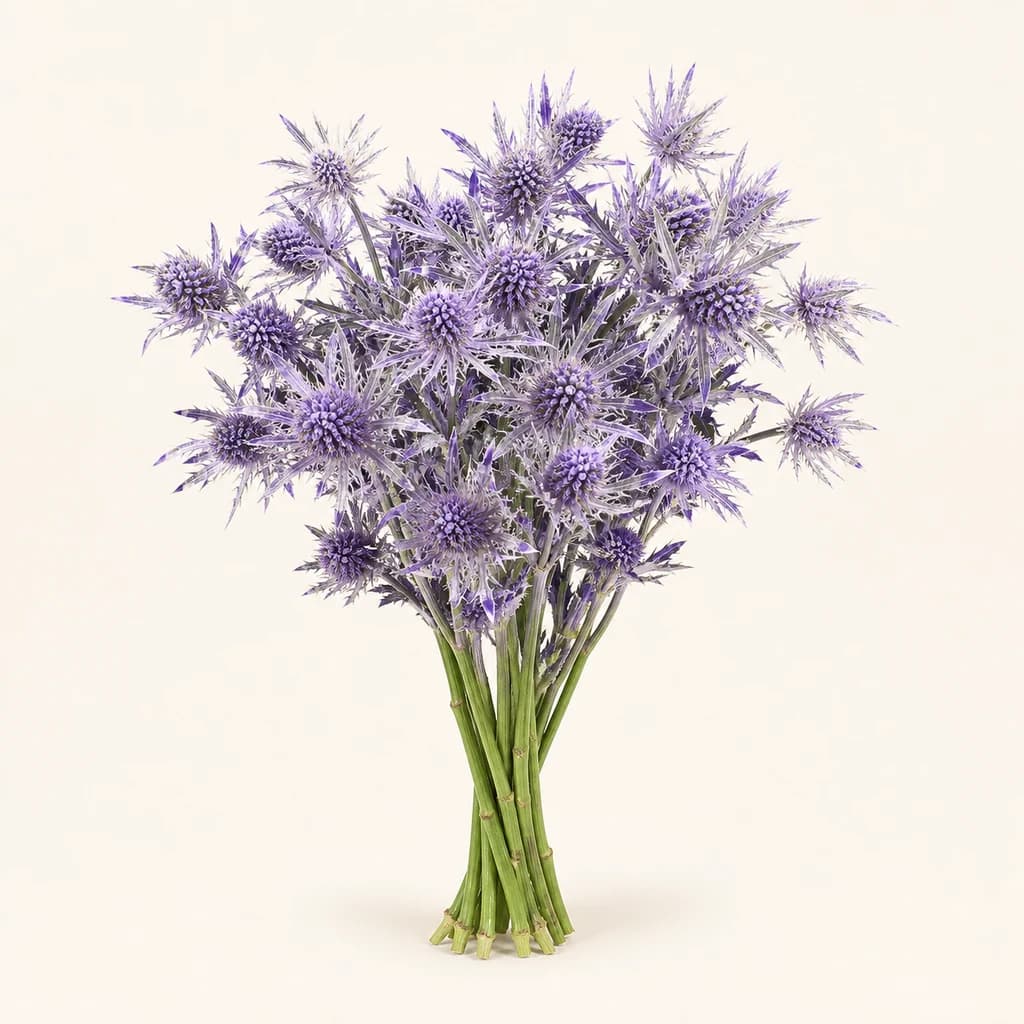 Ramo de 10 Eryngium (cardo-azul) Orion Milka lavanda