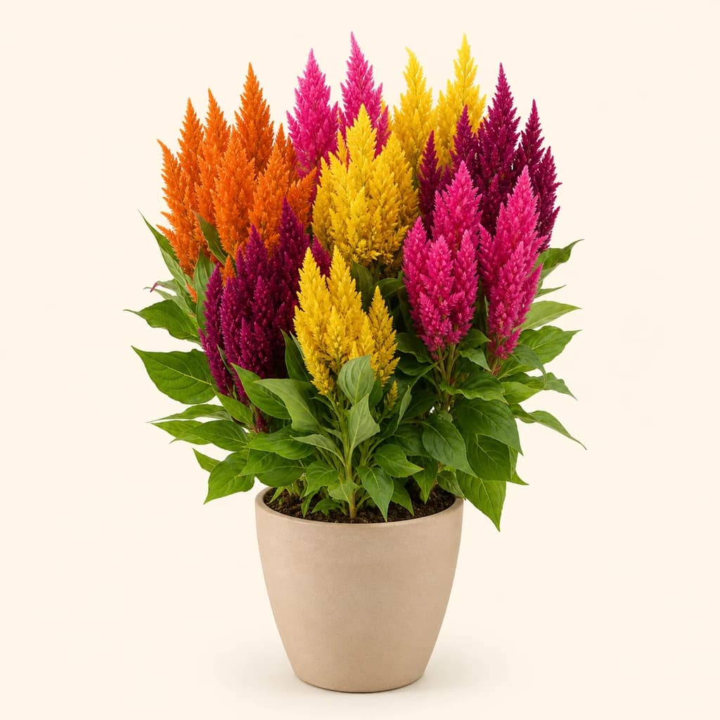 Ram de 5 Celosia plumosa (cresta de gall) multicolor