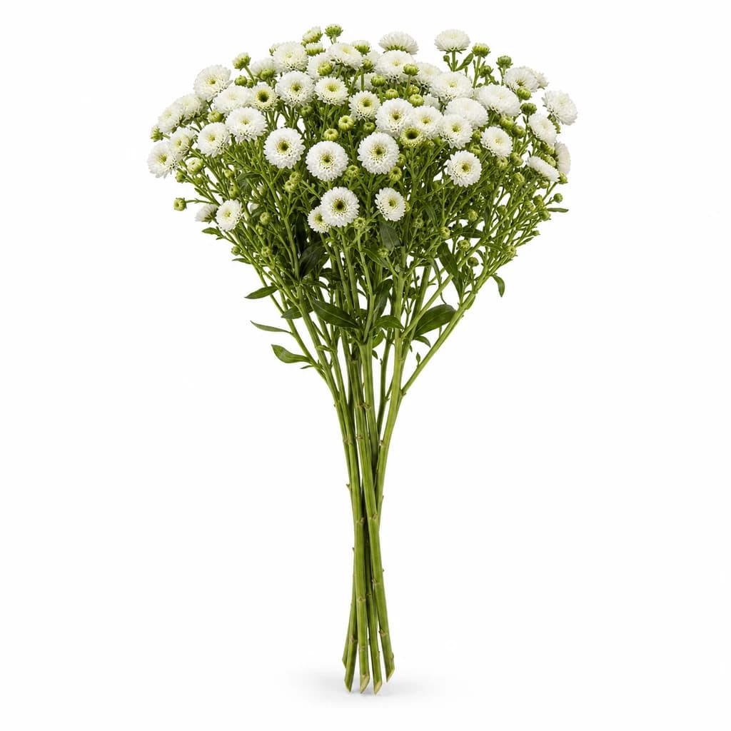 Áster pompom branco