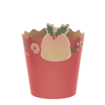 Cubremacetas Tasty Christmas rojo, lote de 10 unidades