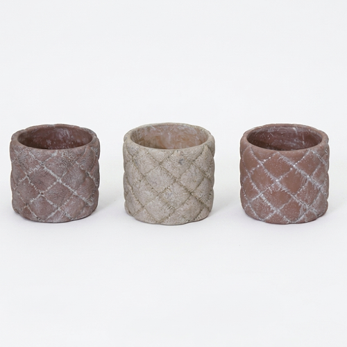 Maceta Chester Mix x3 de color mixt, 18 o 24 unitats de 9-10 cm d'alçada Mega Ceramics