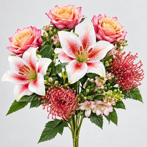 Rosas /Lilium/Ramo, Flor artificial de 50 cm de llarg, lot de 12 unitats