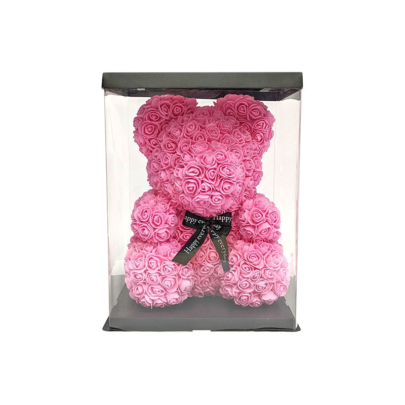 Urso de Rosas Rosa Claro