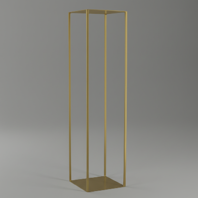 Pedestal Tubo dorado de 100 cm de alto de color oro